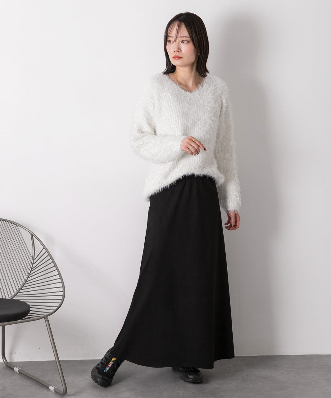 Adthie ad thie 【2024AW New Collection】 Suede Touch Long Skirt