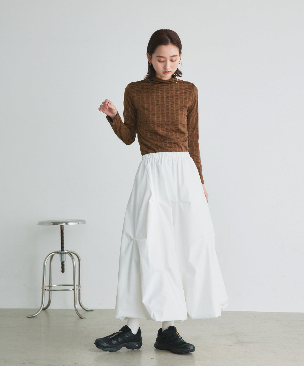 Adtie シャーリングハイネックトップス