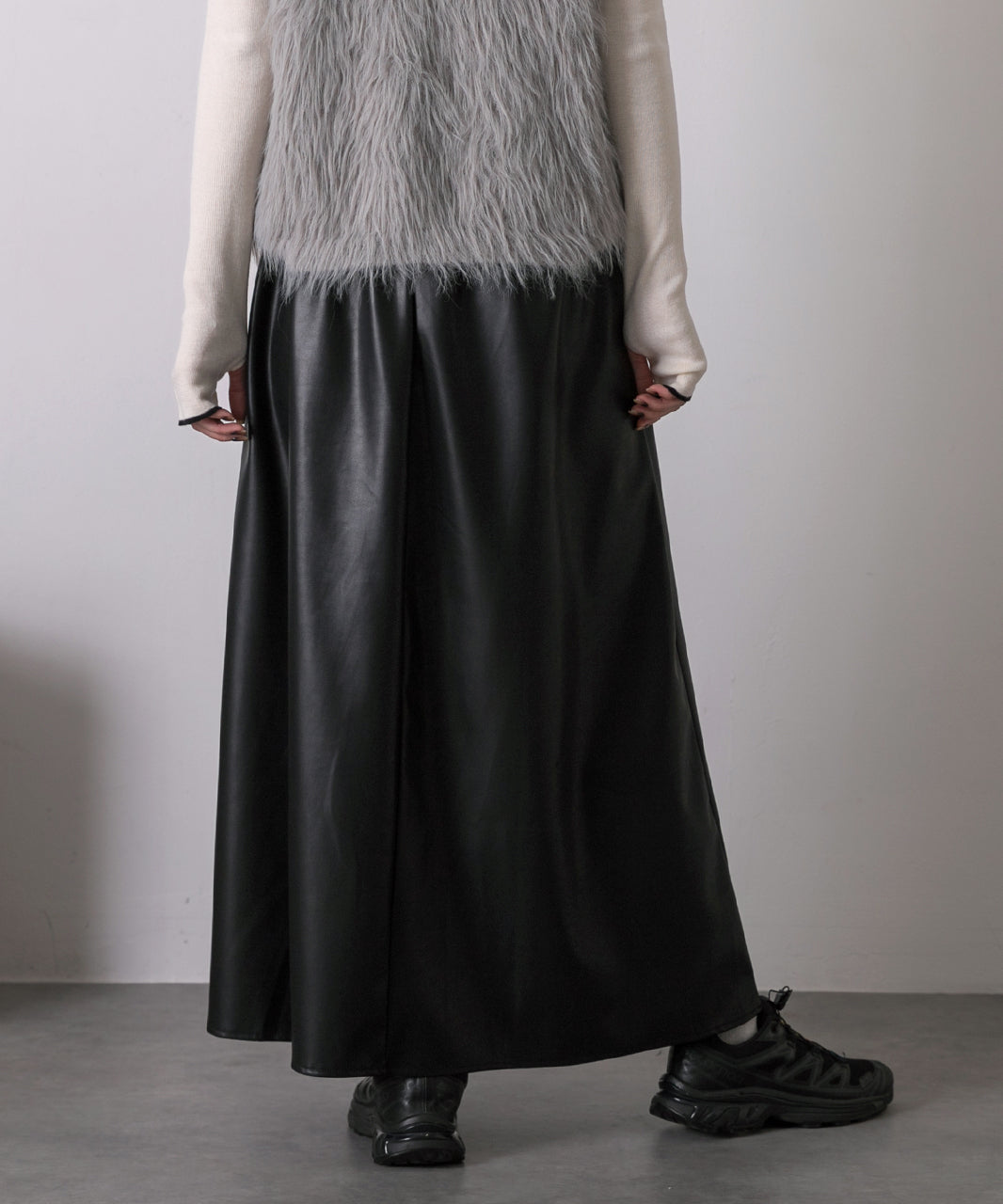 アドティエ ad thie 【2024AW新作】レザーライク ロングスカート