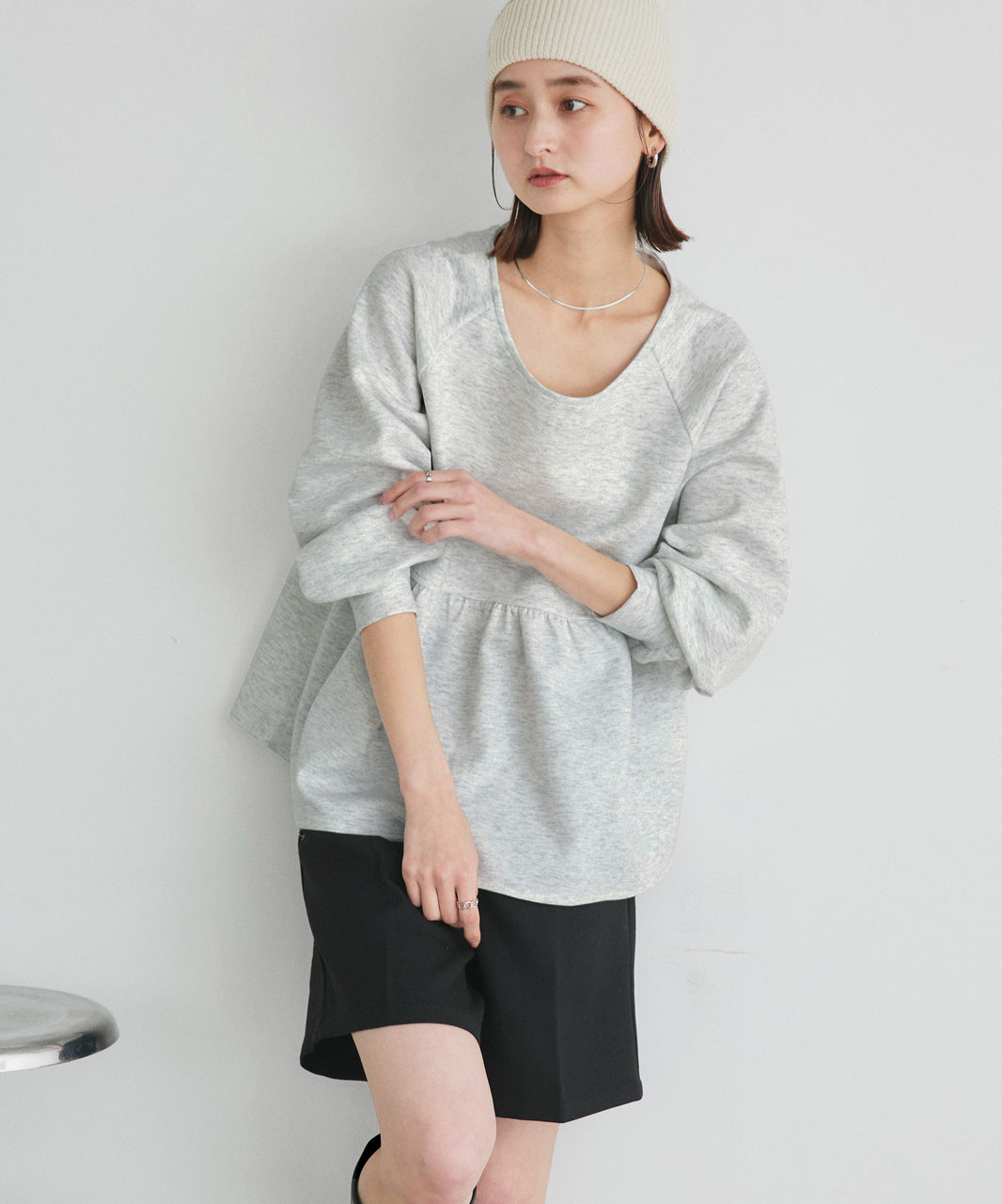 アドティエ ad thie ウエストギャザーポンチプルオーバー