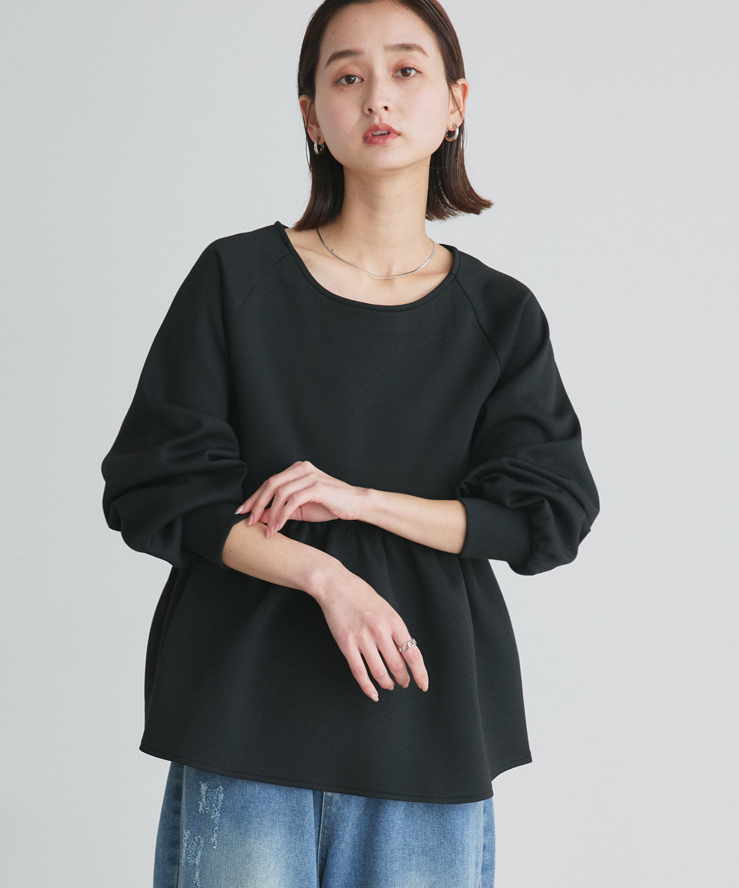 アドティエ ad thie ウエストギャザーポンチプルオーバー