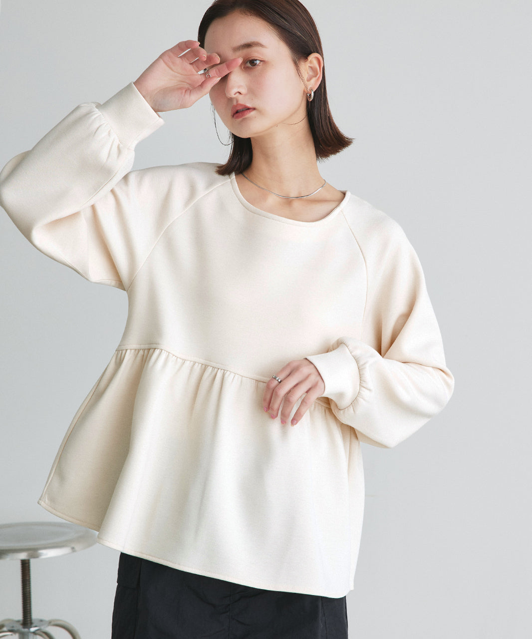 アドティエ ad thie ウエストギャザーポンチプルオーバー