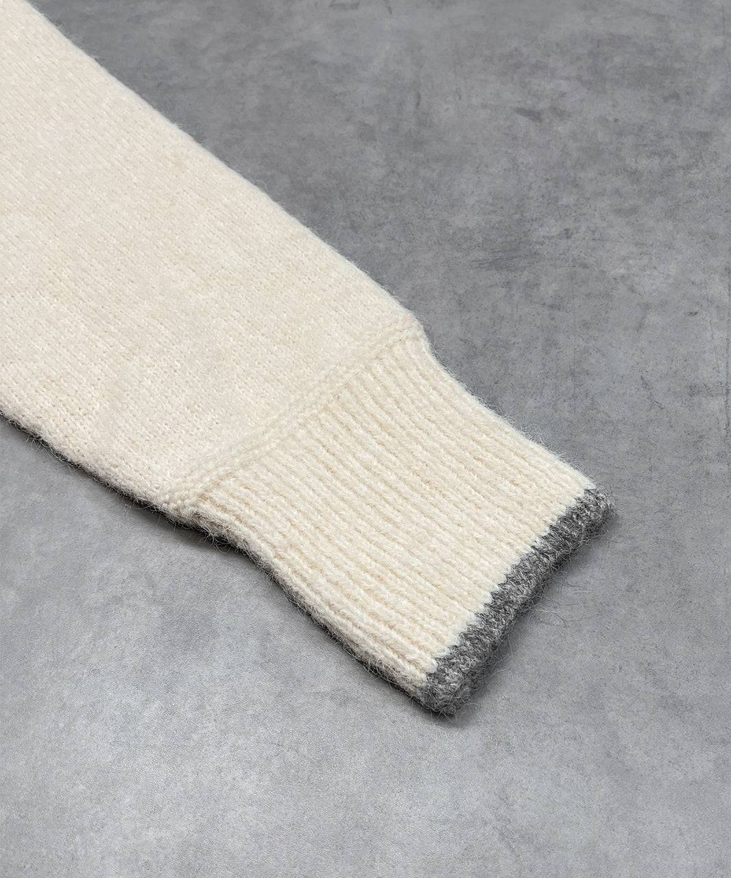 アドティエ ad thie 配色ラグランクルーネックニット