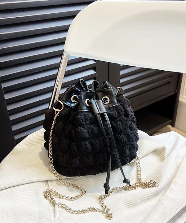 アドティエ ad thie 【2025SS新作】ポップコーンバケットチェーンバッグ (ブラック) ブラック