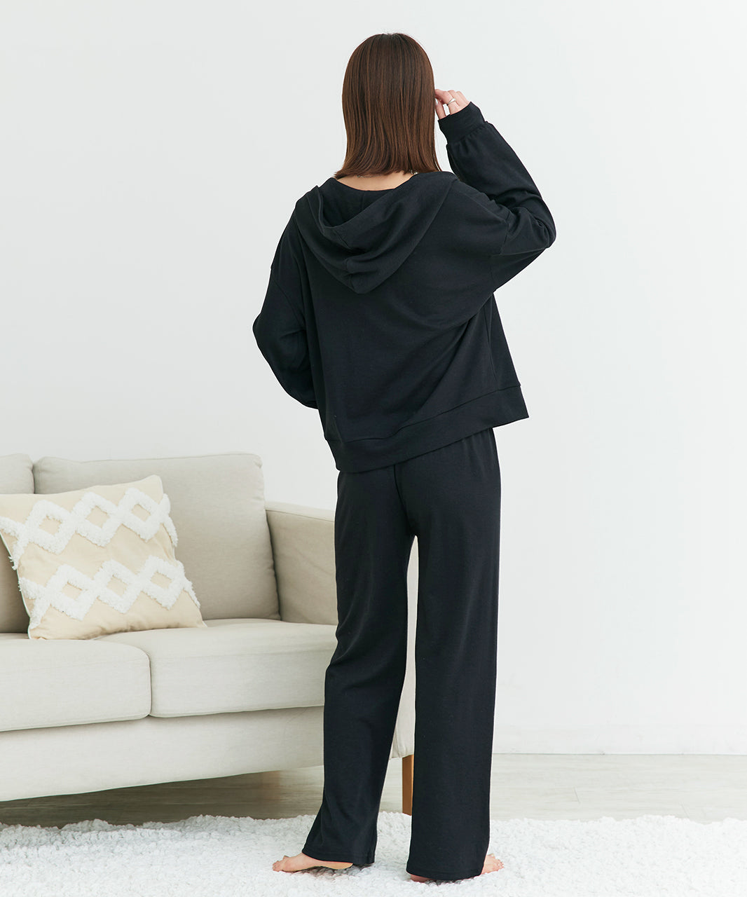 アドティエ ad thie 【2025SS新作】スムースダブルジップパーカールームウェア (杢グレー) 杢グレー