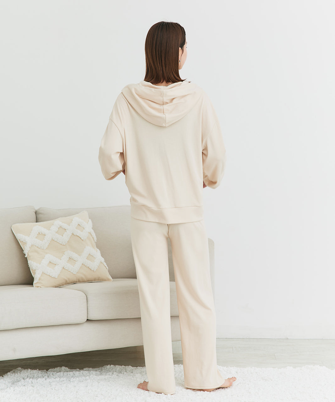 アドティエ ad thie 【2025SS新作】スムースダブルジップパーカールームウェア (杢グレー) 杢グレー