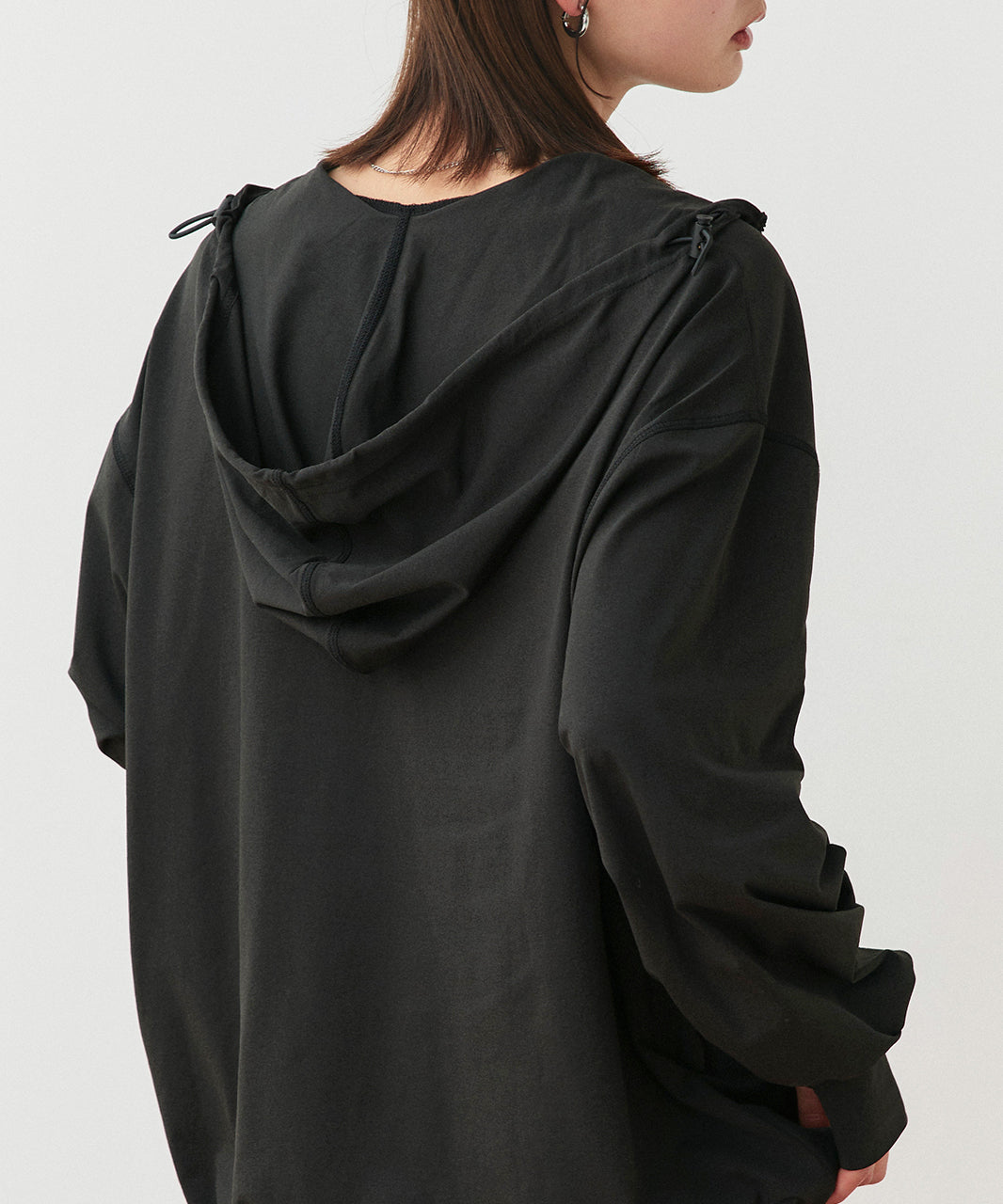 アドティエ ad thie 【2025SS新作】UVカットラッシュガード ハーフジップアノラックパーカー (ブラック) ブラック