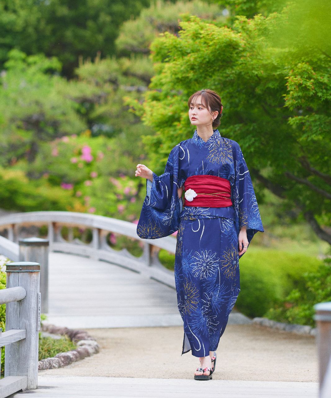 アドティエ ad thie 【2025SS新作】3点セット 花火柄セパレート2WAY浴衣セット (アイボリー) アイボリー