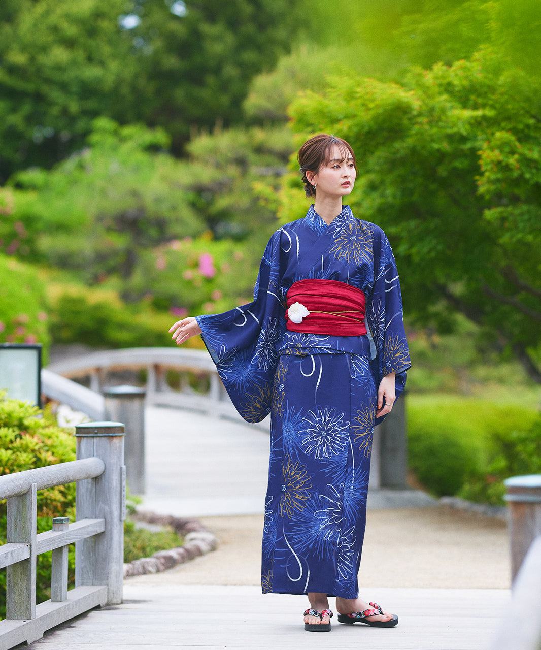 アドティエ ad thie 【2025SS新作】3点セット 花火柄セパレート2WAY浴衣セット (アイボリー) アイボリー