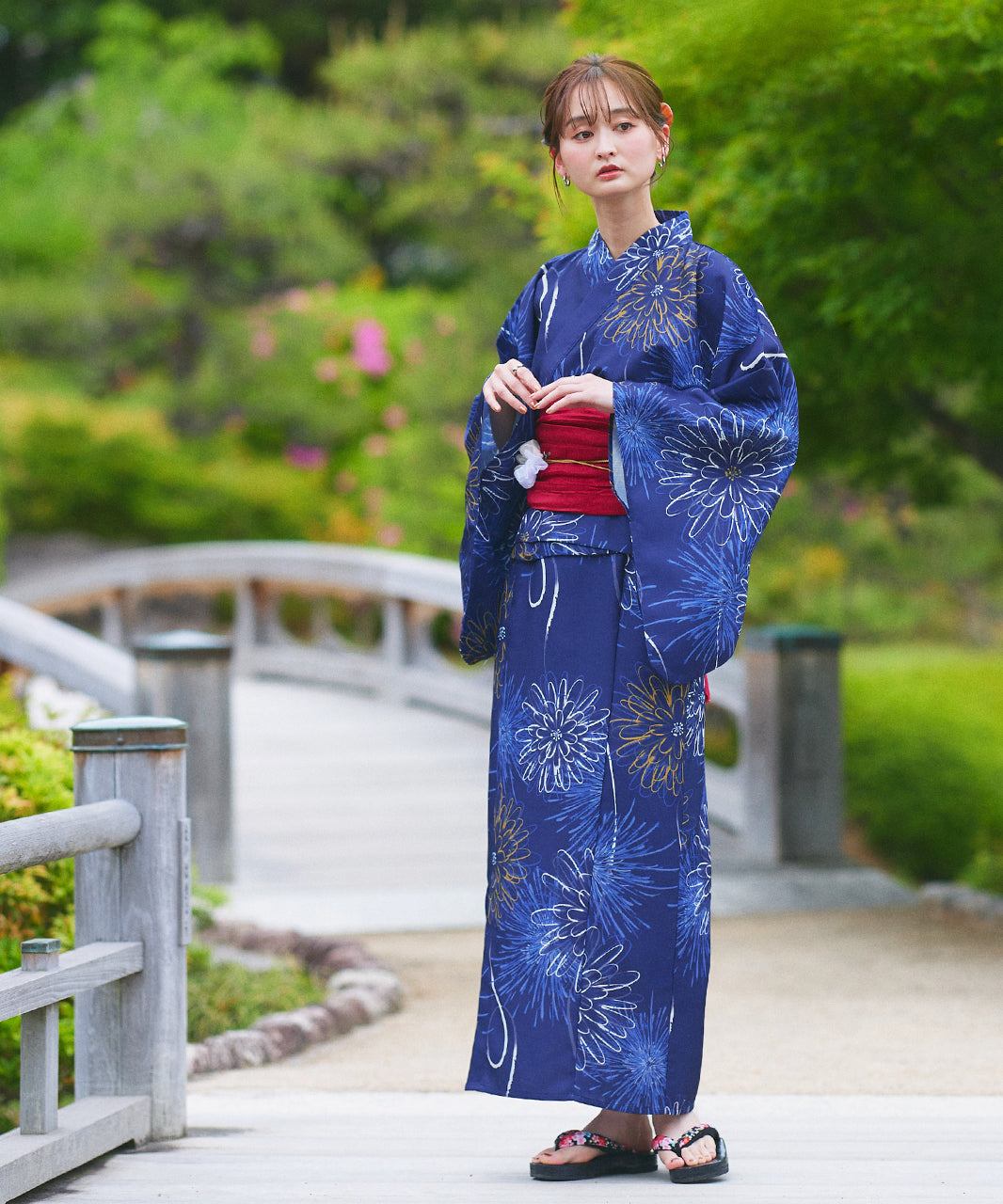 アドティエ ad thie 【2025SS新作】3点セット 花火柄セパレート2WAY浴衣セット (アイボリー) アイボリー