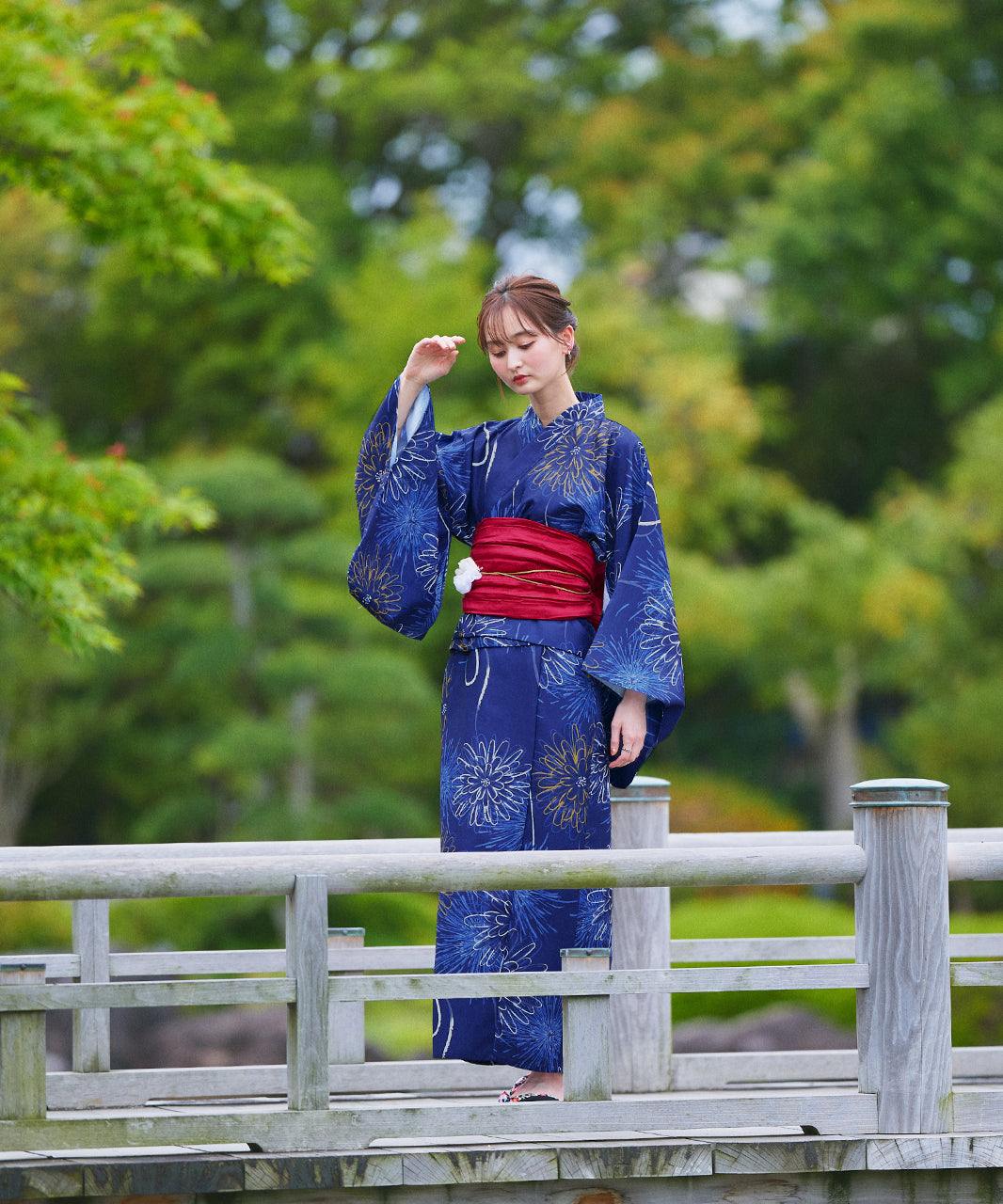 アドティエ ad thie 【2025SS新作】3点セット 花火柄セパレート2WAY浴衣セット (アイボリー) アイボリー