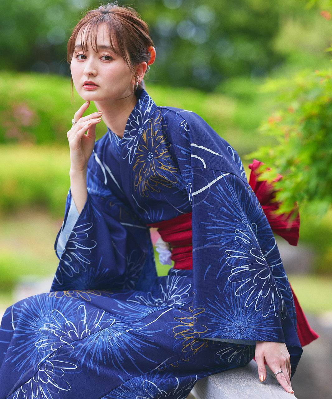 アドティエ ad thie 【2025SS新作】3点セット 花火柄セパレート2WAY浴衣セット (アイボリー) アイボリー