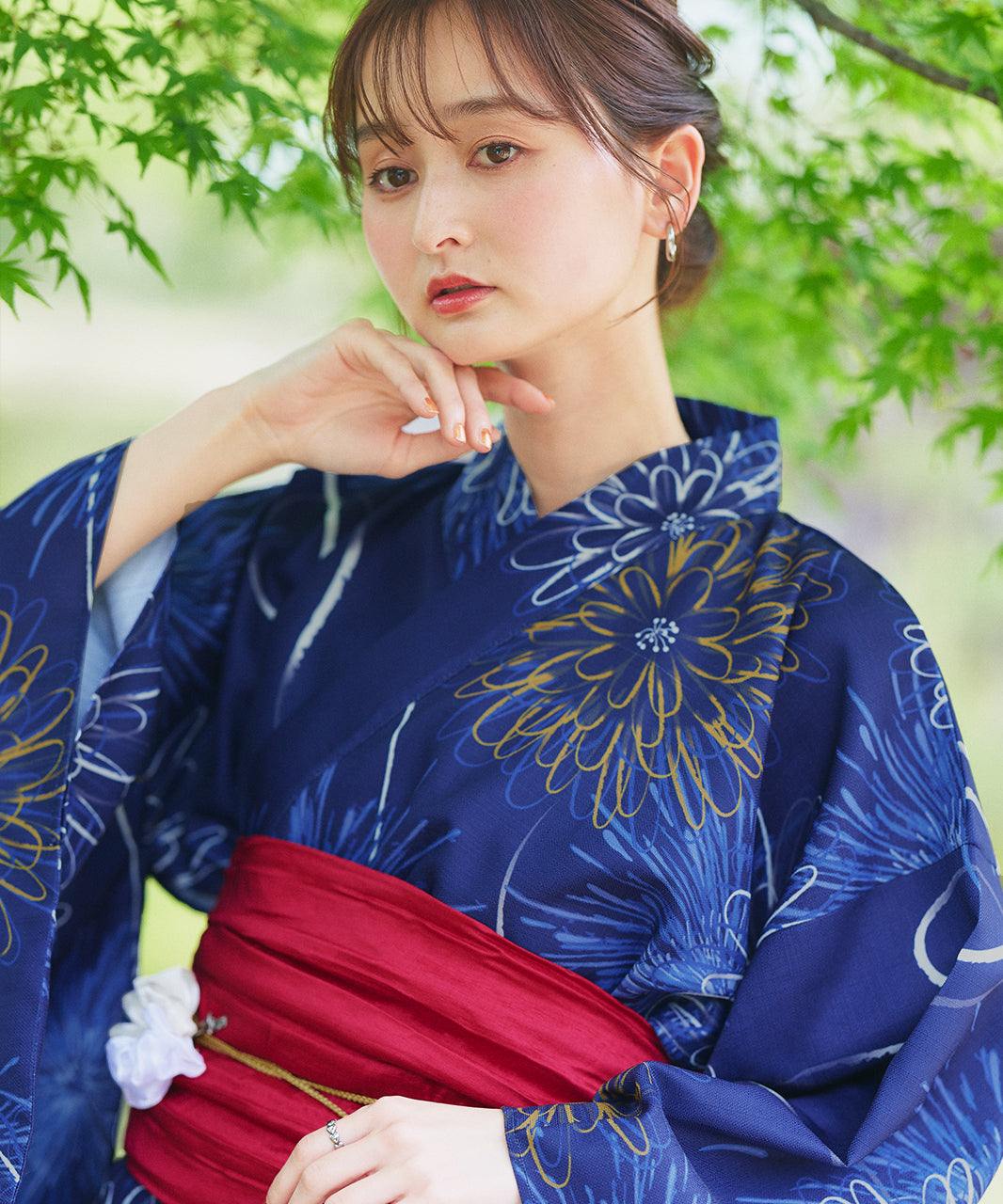 アドティエ ad thie 【2025SS新作】3点セット 花火柄セパレート2WAY浴衣セット (アイボリー) アイボリー