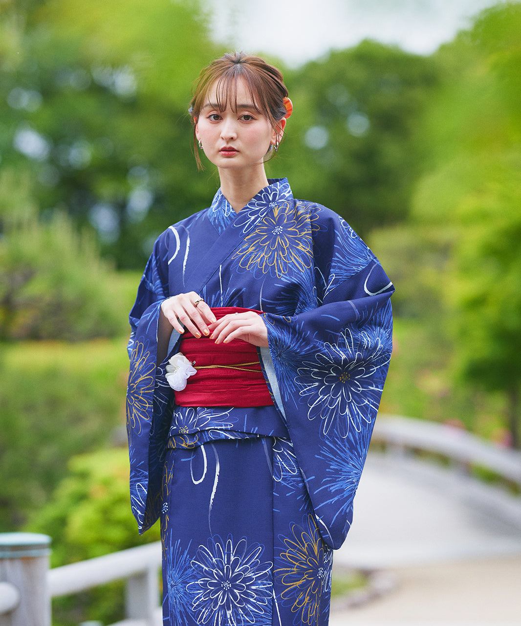 アドティエ ad thie 【2025SS新作】3点セット 花火柄セパレート2WAY浴衣セット (アイボリー) アイボリー