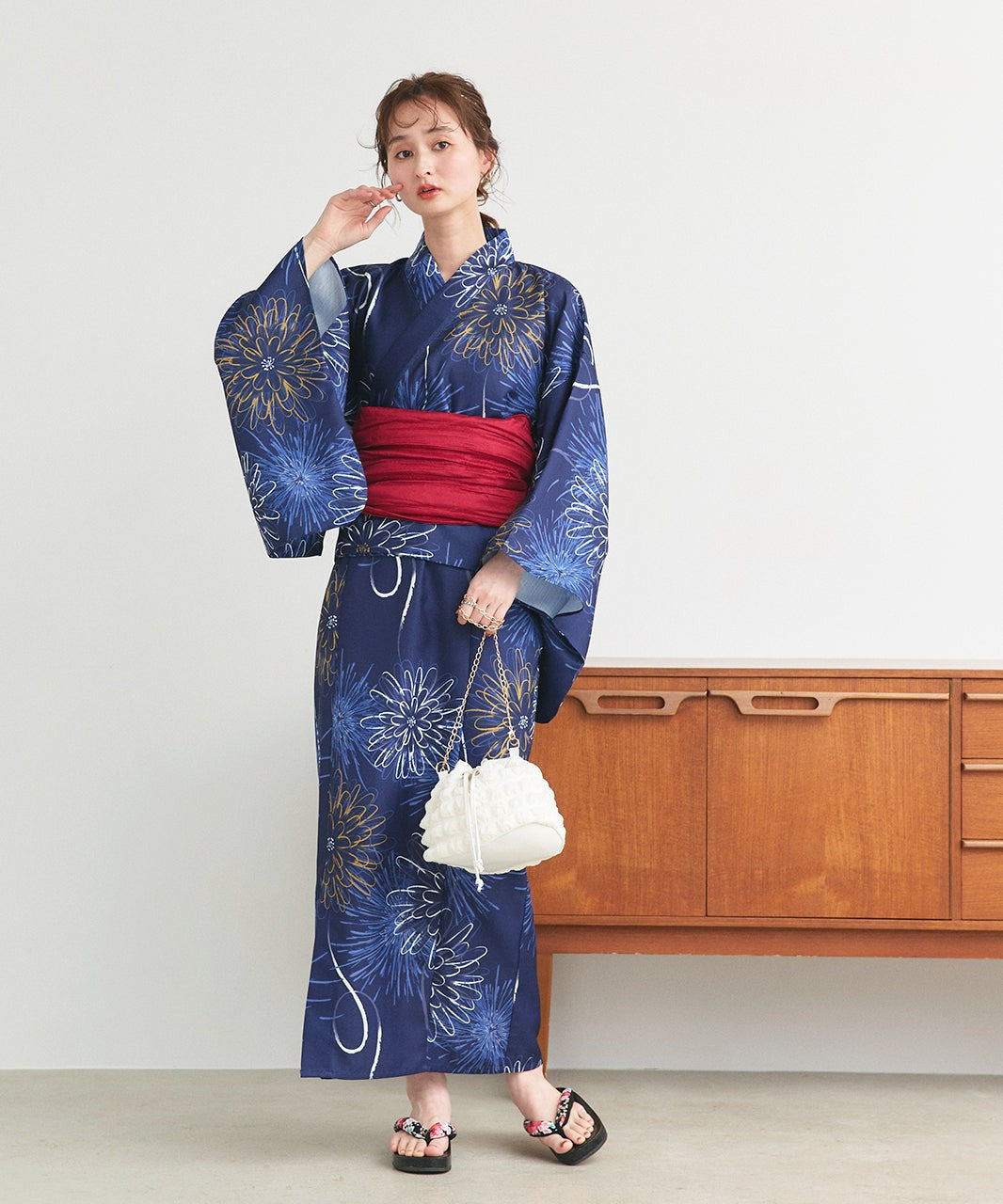 アドティエ ad thie 【2025SS新作】3点セット 花火柄セパレート2WAY浴衣セット (アイボリー) アイボリー