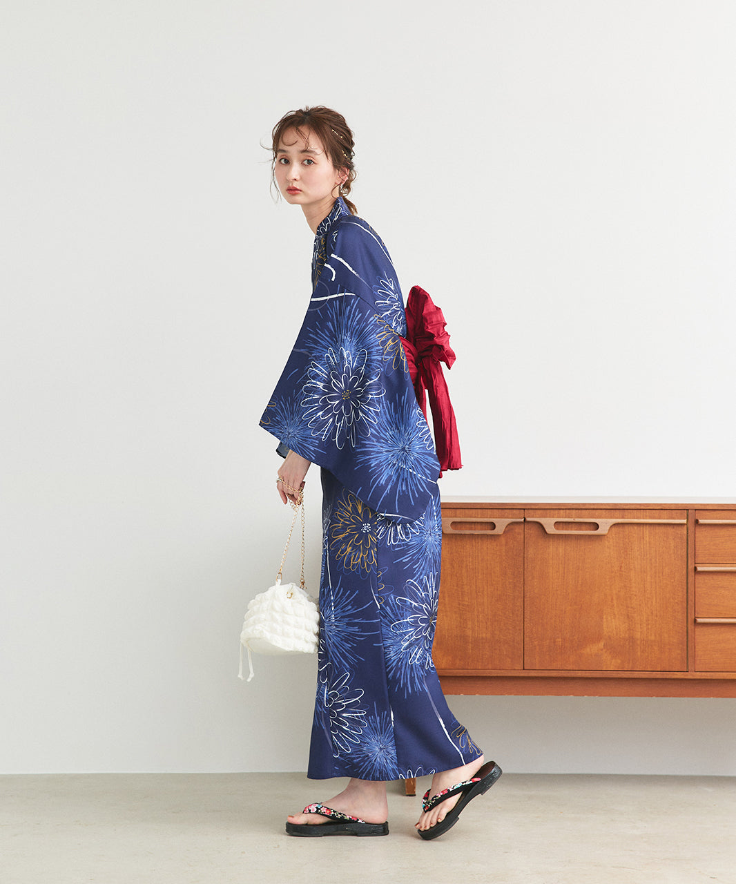 アドティエ ad thie 【2025SS新作】3点セット 花火柄セパレート2WAY浴衣セット (アイボリー) アイボリー