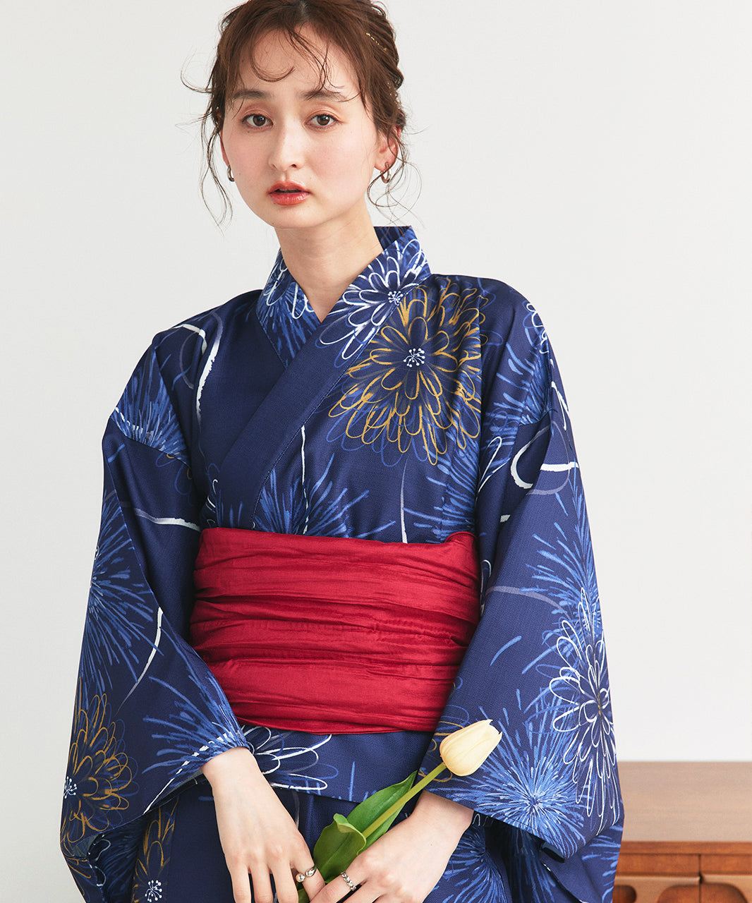 アドティエ ad thie 【2025SS新作】3点セット 花火柄セパレート2WAY浴衣セット (アイボリー) アイボリー