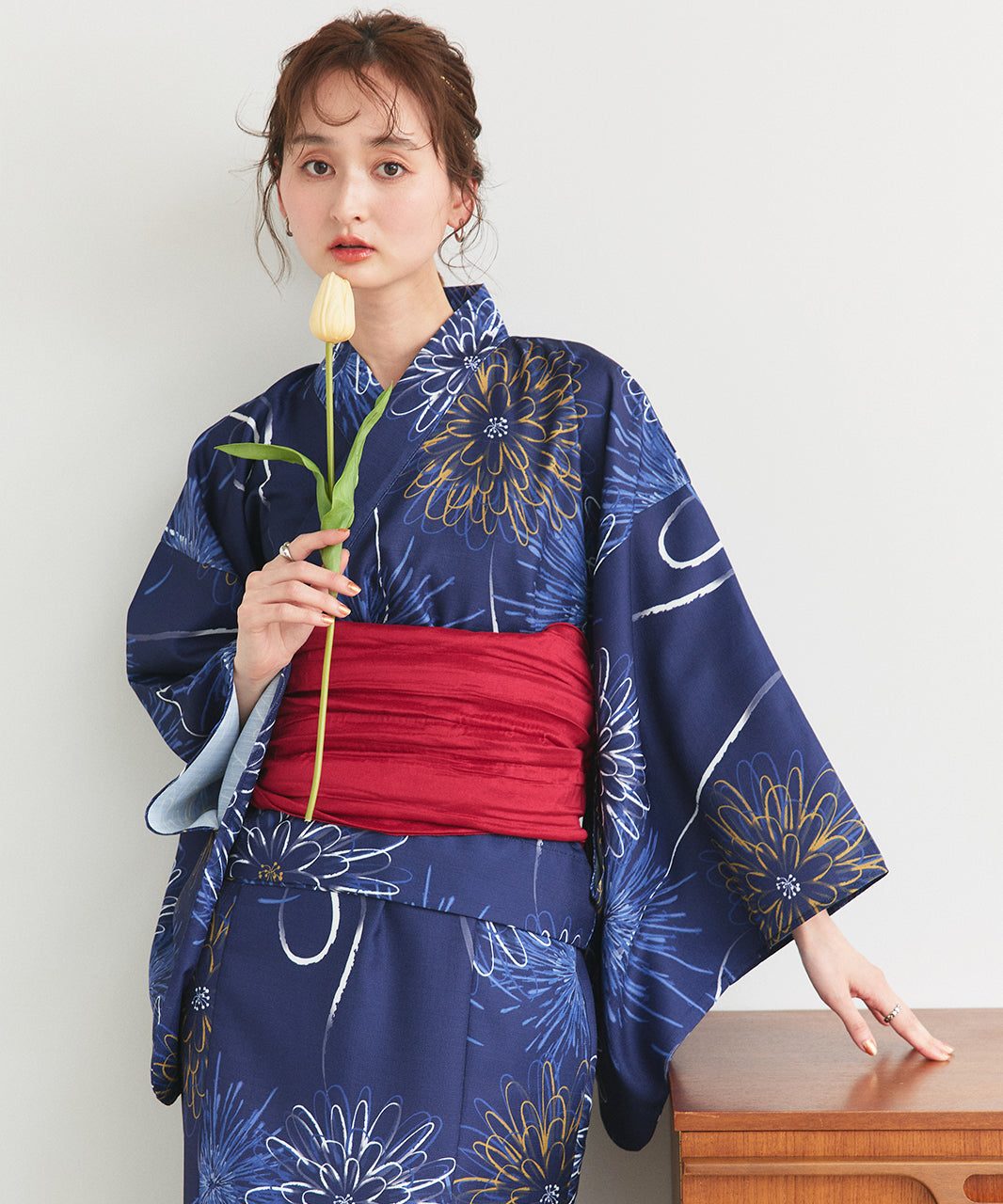 アドティエ ad thie 【2025SS新作】3点セット 花火柄セパレート2WAY浴衣セット (アイボリー) アイボリー