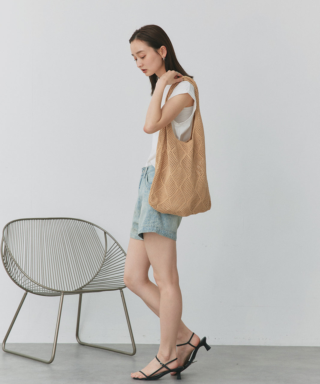 アドティエ ad thie ニットトートバッグ (レッド) レッド