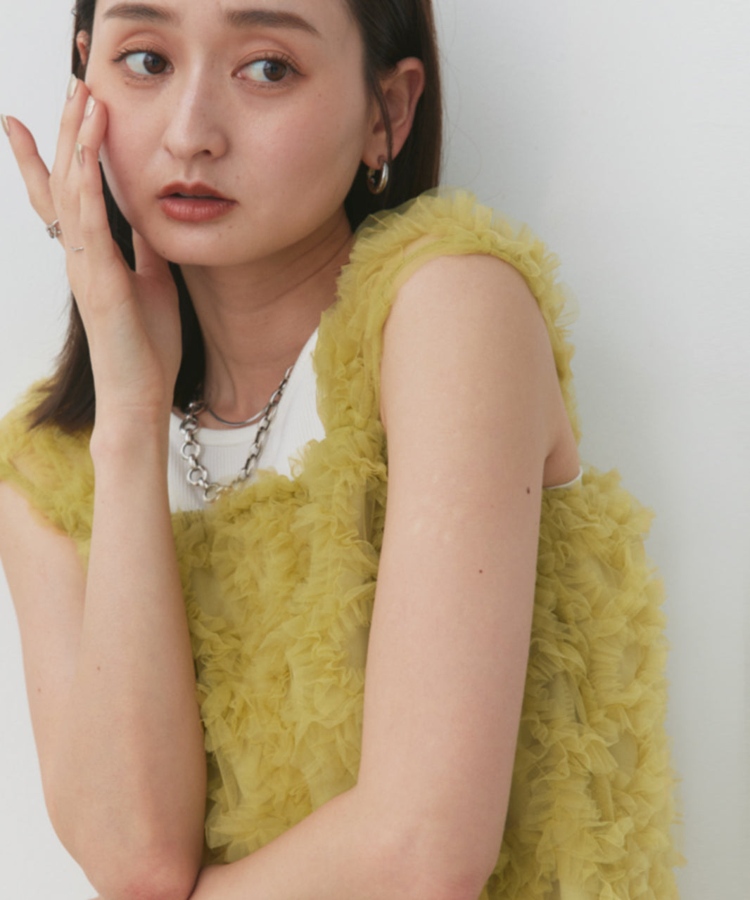 アドティエ ad thie ふわパフノースリブラウス (アイボリー) オフホワイト