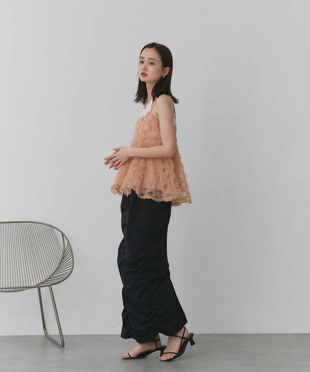 アドティエ ad thie ふわキャミ (ピンク) ピンクベージュ