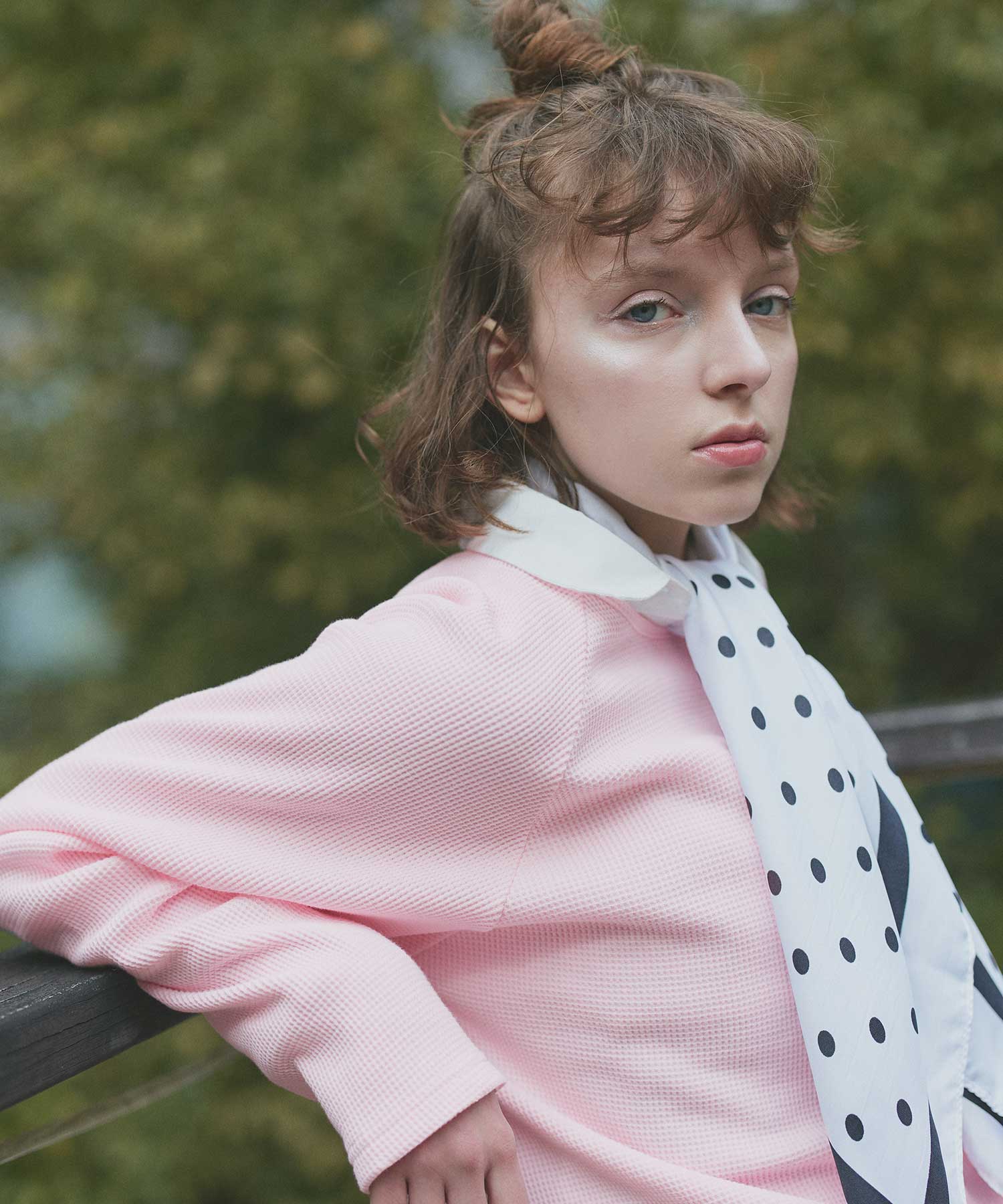 アドティエ ad thieラグランスリーブ ワッフルプルオーバー (オフホワイト) オフホワイト