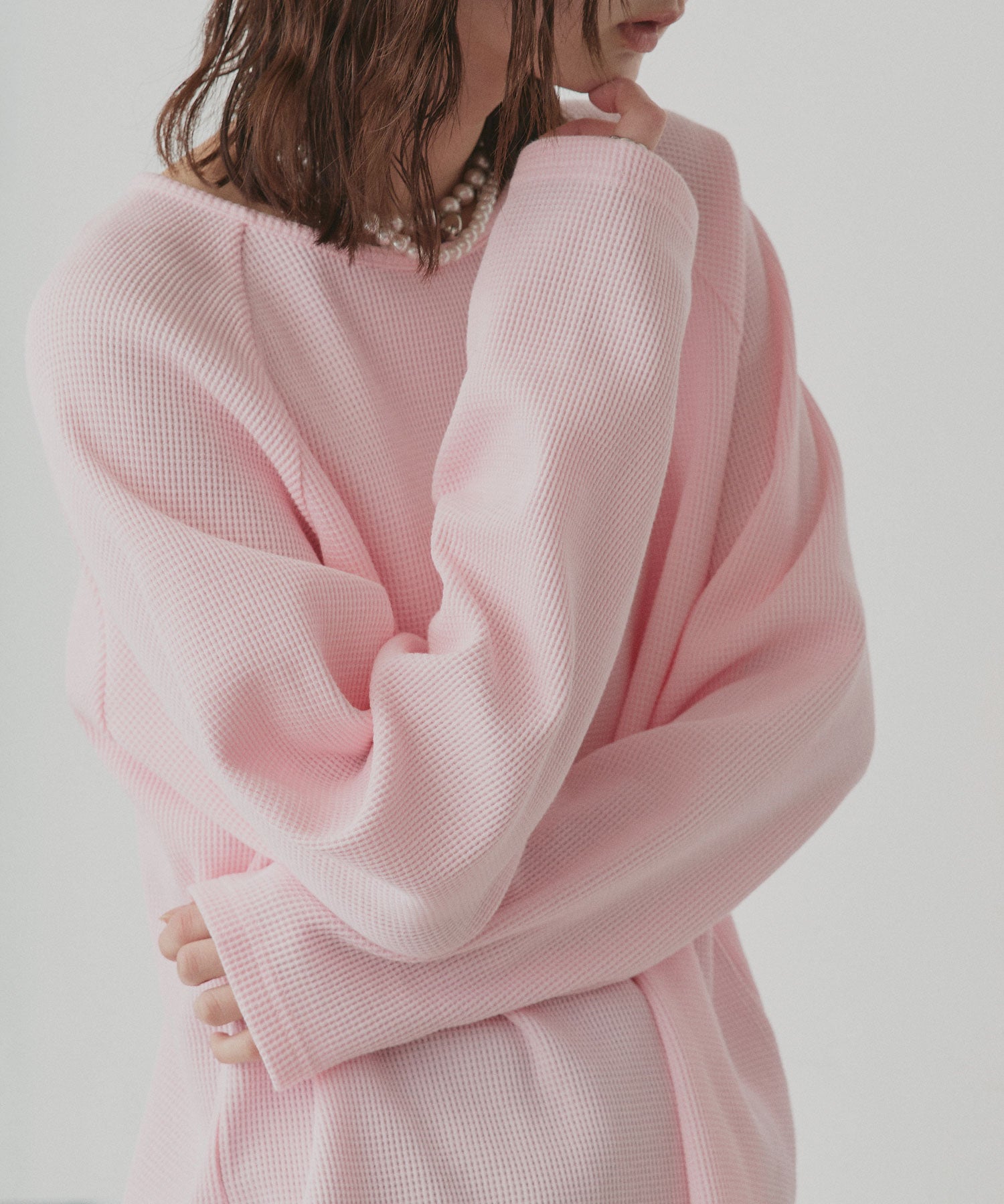 アドティエ ad thieラグランスリーブ ワッフルプルオーバー (オフホワイト) オフホワイト