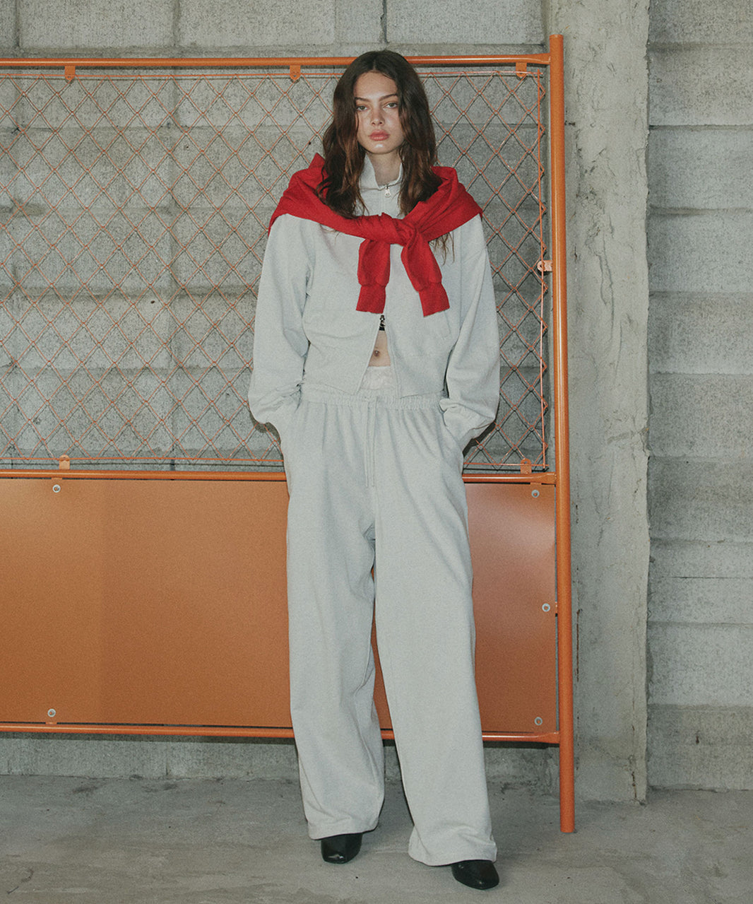 アドティエ ad thie 【2025AW新作】スタンドカラーダブルジップスウェットブルゾン (ブラック) ブラック