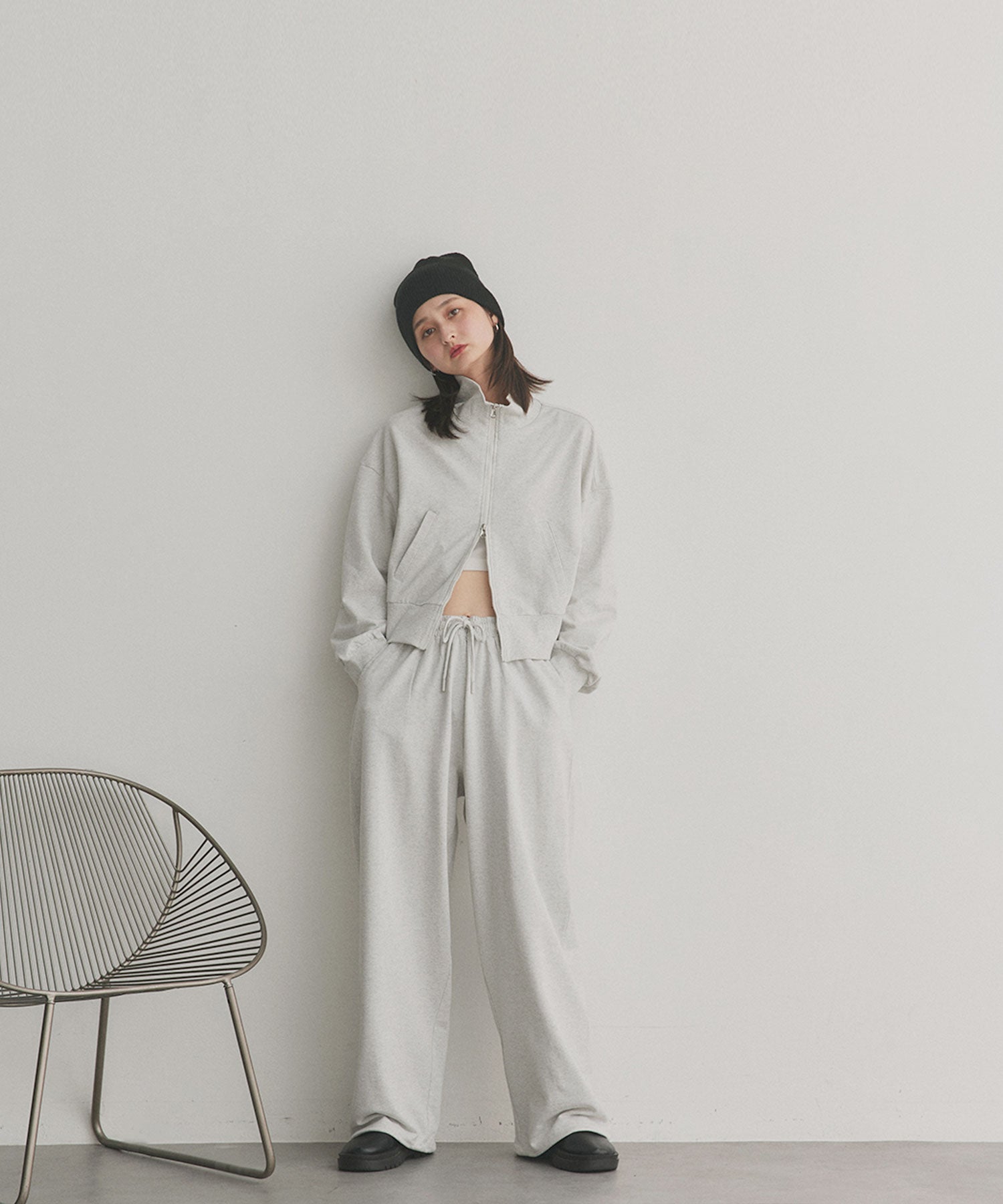 アドティエ ad thieスウェットイージーワイドパンツ (ブラウン) ブラウン