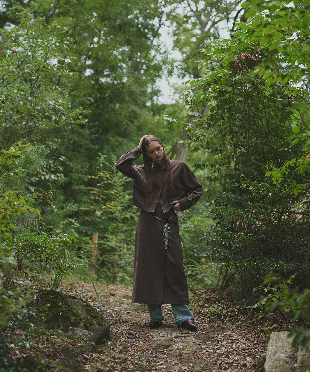 アドティエ ad thie 【2025AW新作】スエードラップスカート (キャメル) キャメル