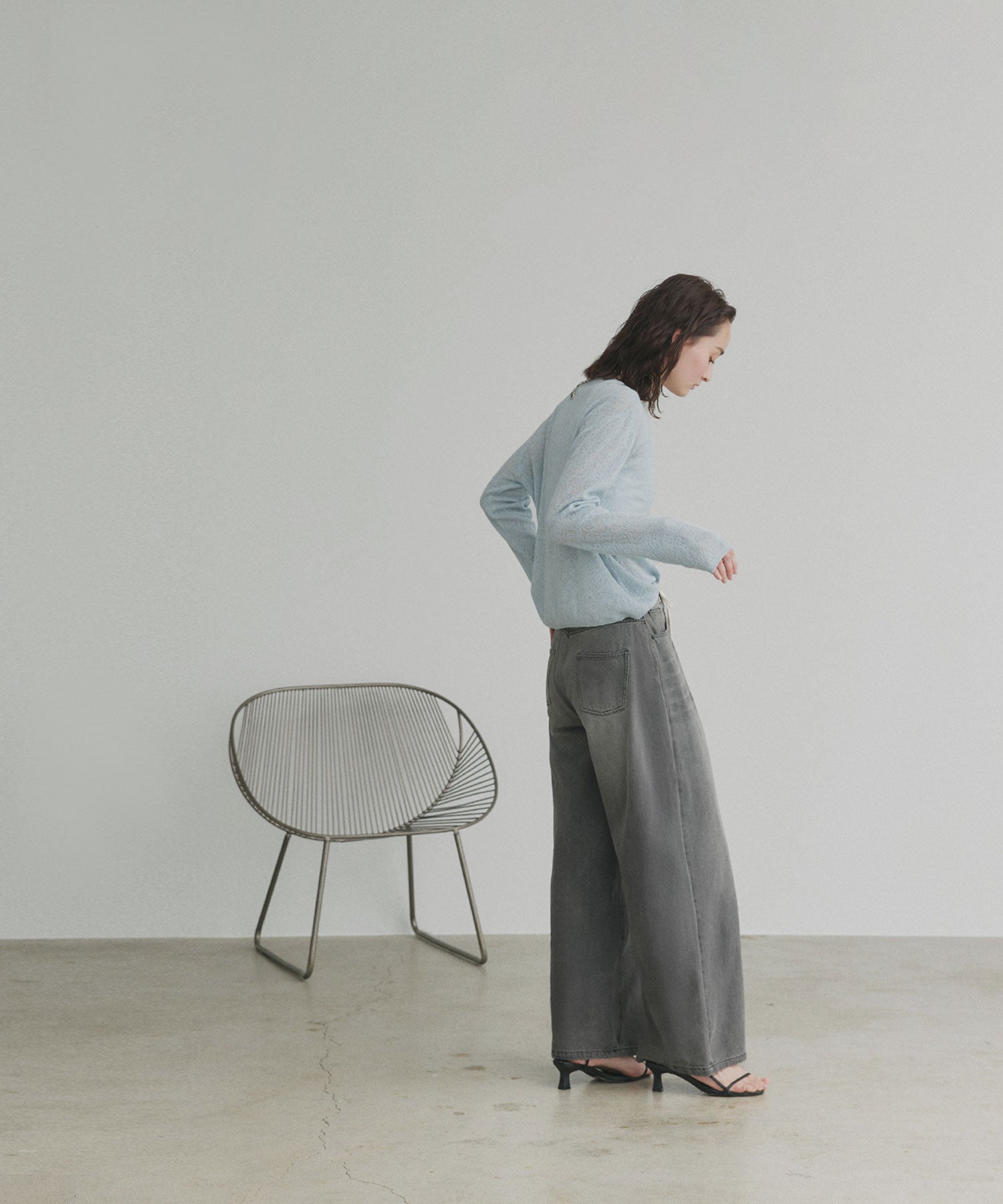 アドティエ ad thie 【2026SS新作】ヴィンテージワイドデニムパンツ (ブラック) ブラック