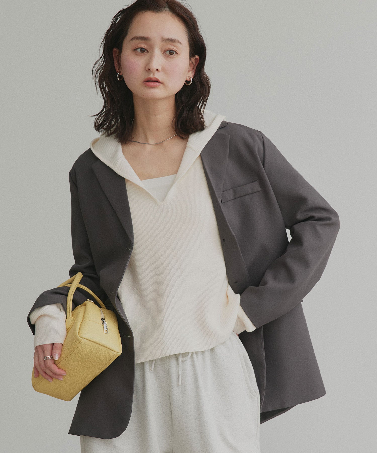 アドティエ ad thie 【2026SS新作】フーディーニットプルオーバー (ブラウン) ブラウン