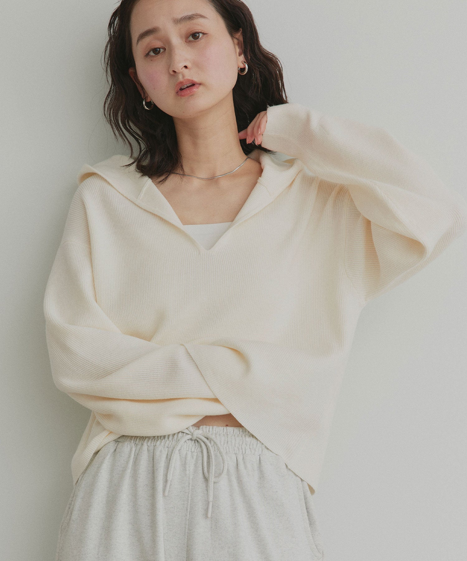 アドティエ ad thie 【2026SS新作】フーディーニットプルオーバー (ブラウン) ブラウン