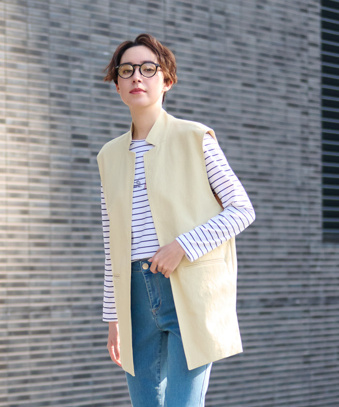 キャラ・オ・クルス CARA O CRUZ 洗えるロングジレ (イエロー) イエロー