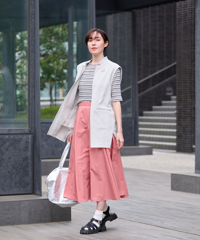 キャラ・オ・クルス CARA O CRUZ 洗えるロングジレ (イエロー) イエロー