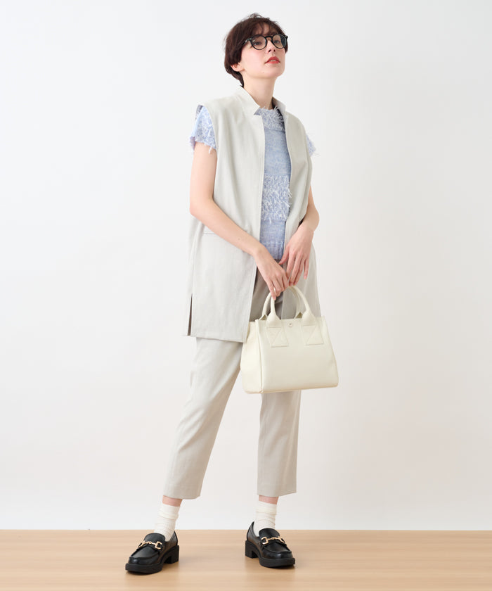 キャラ・オ・クルス CARA O CRUZ 洗えるロングジレ (イエロー) イエロー