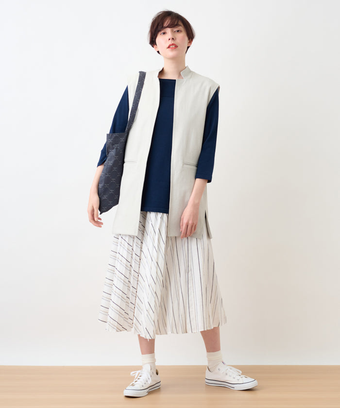 キャラ・オ・クルス CARA O CRUZ 洗えるロングジレ (イエロー) イエロー