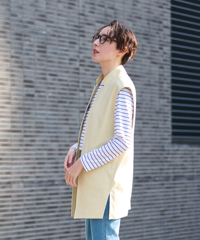 キャラ・オ・クルス CARA O CRUZ 洗えるロングジレ (イエロー) イエロー