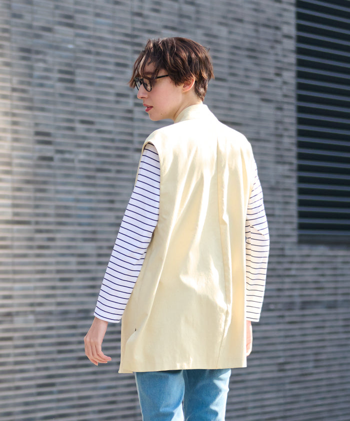 キャラ・オ・クルス CARA O CRUZ 洗えるロングジレ (イエロー) イエロー