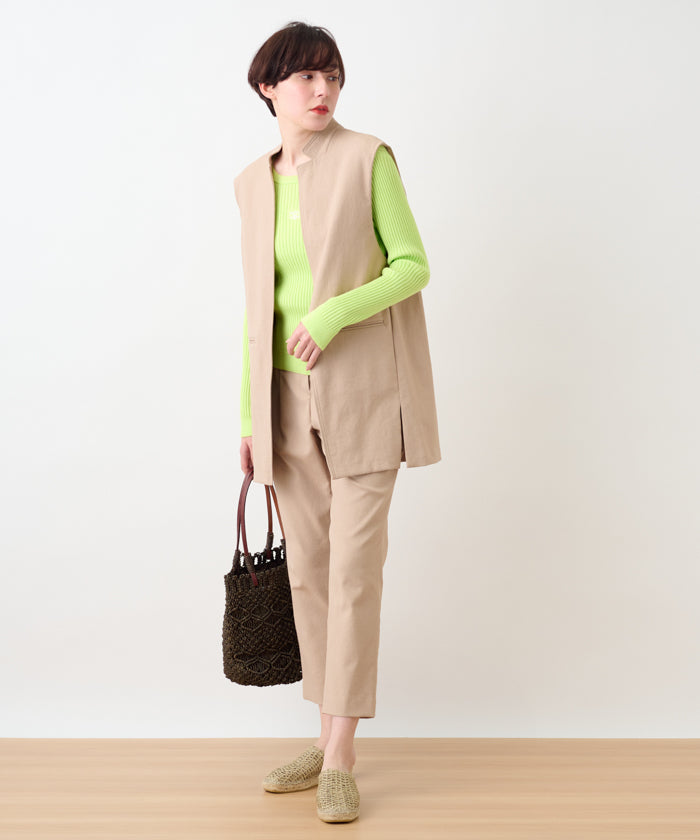 キャラ・オ・クルス CARA O CRUZ 洗えるロングジレ (イエロー) イエロー