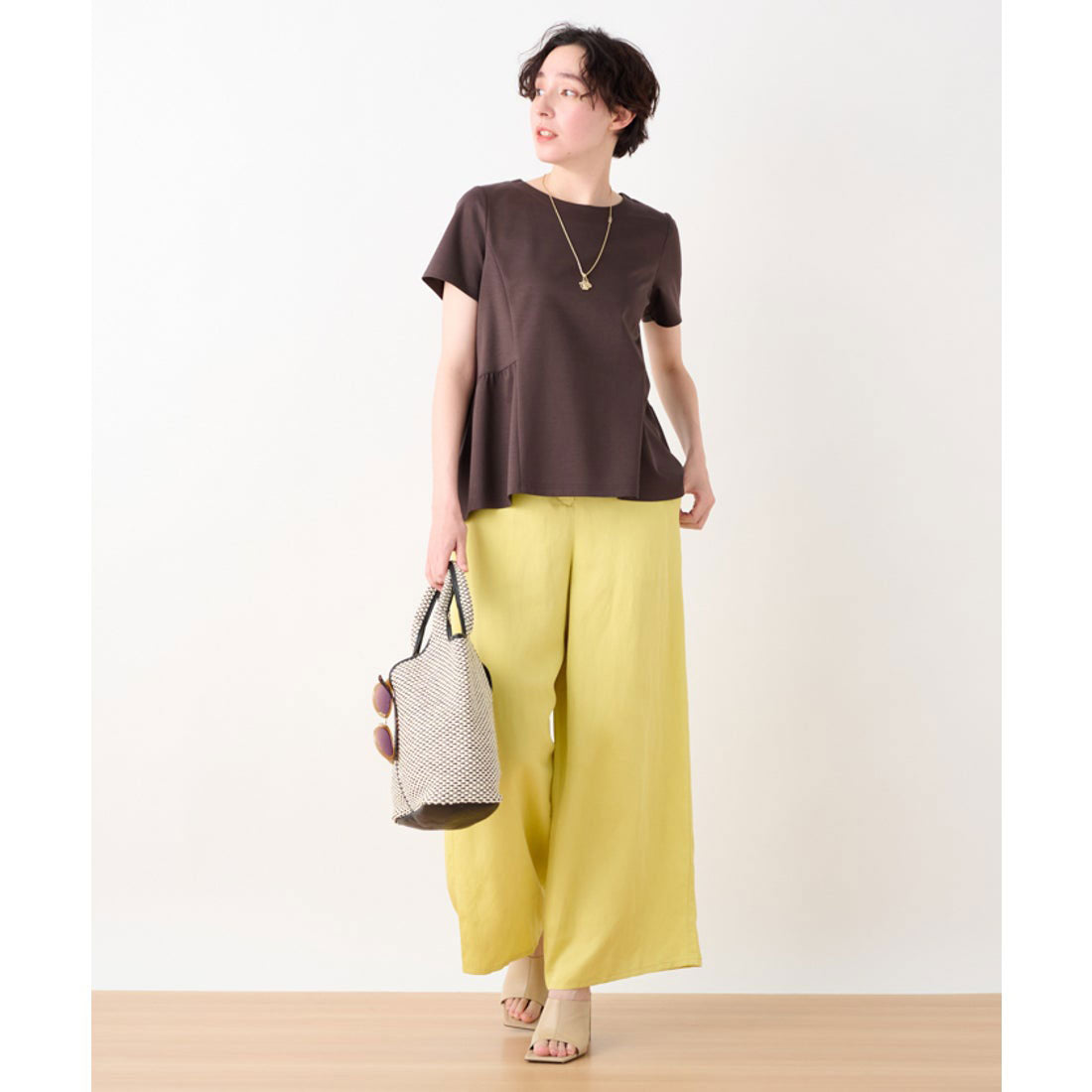 キャラ・オ・クルス CARA O CRUZ 洗える ペプラム切替Tシャツ (オレンジ系) オレンジ系