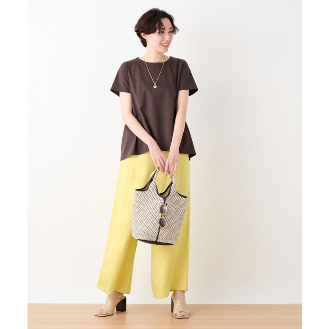 キャラ・オ・クルス CARA O CRUZ 洗える ペプラム切替Tシャツ (オレンジ系) オレンジ系