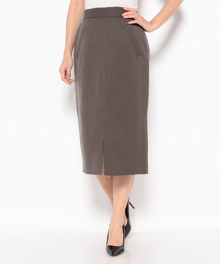 ルクールブラン le.coeur blanc 【le.coeur blanc/ルクールブラン】ウールライクイージータイトスカート (D/ブラウン) D/ブラウン