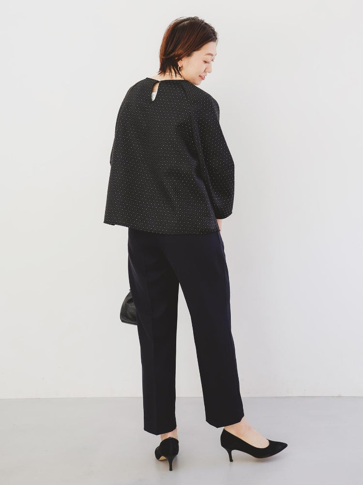 ルクールブラン le.coeur blanc 小花ラメジャガードプルオーバー (ブラック) ブラック