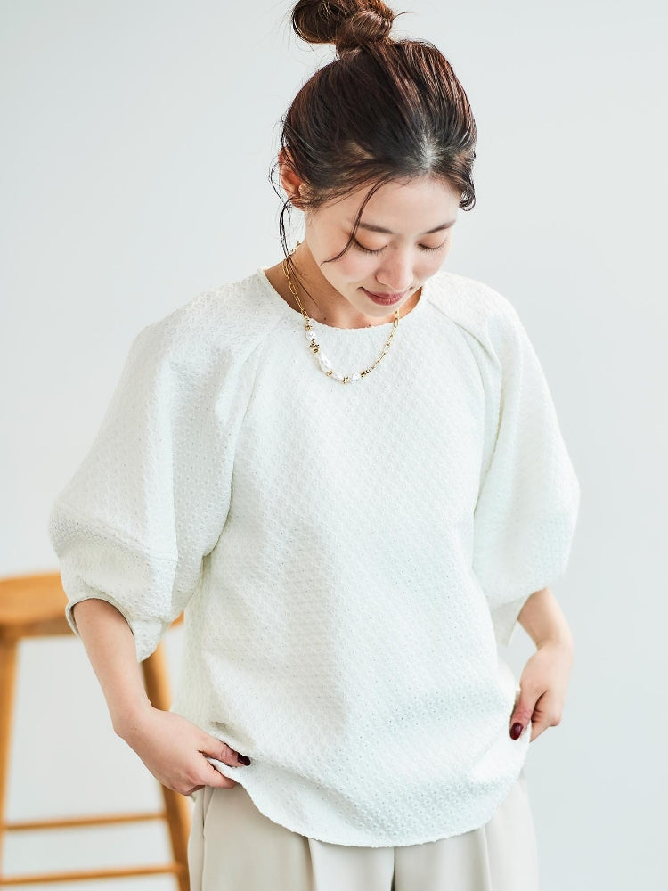 ルクールブラン le.coeur blanc 小花ラメジャガードプルオーバー (ブラック) ブラック