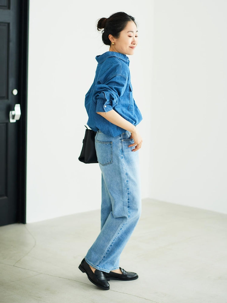 ルクールブラン le.coeur blanc オーセンティックストレートデニム (ネイビー) ネイビー