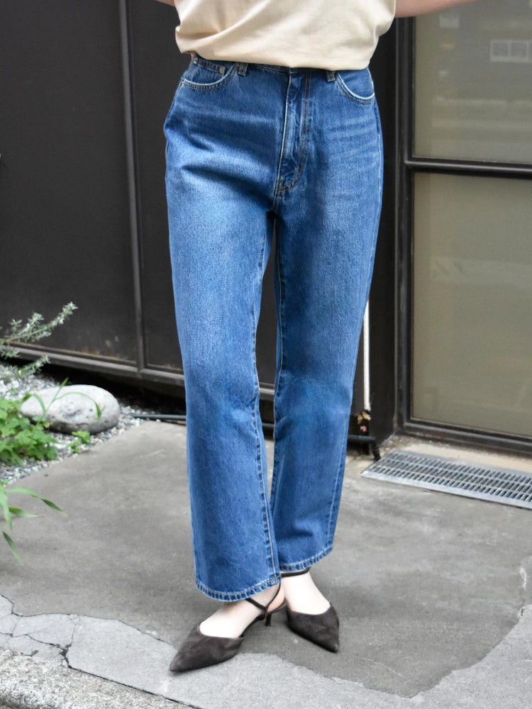 ルクールブラン le.coeur blanc オーセンティックストレートデニム (ネイビー) ネイビー