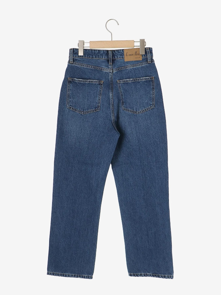ルクールブラン le.coeur blanc オーセンティックストレートデニム (ネイビー) ネイビー