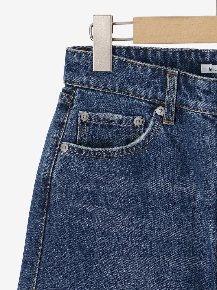 ルクールブラン le.coeur blanc オーセンティックストレートデニム (ネイビー) ネイビー