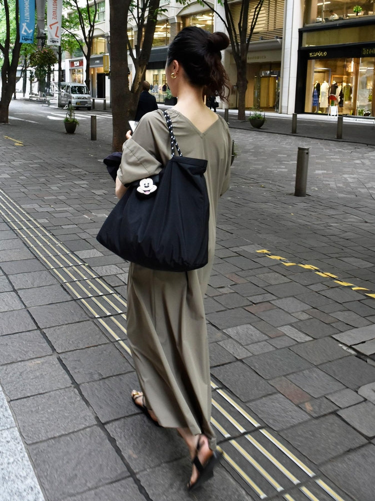 ルクールブラン le.coeur blanc ナイロンストレッチ2WAYワンピース (カーキ) カーキ